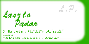 laszlo padar business card